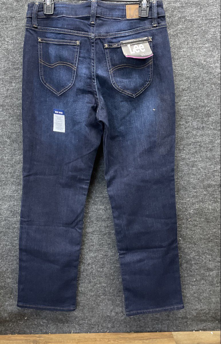 Lee Women's Jeans Deep Indigo Regular Fit Straight Leg Mid Rise NWT Sz 10P