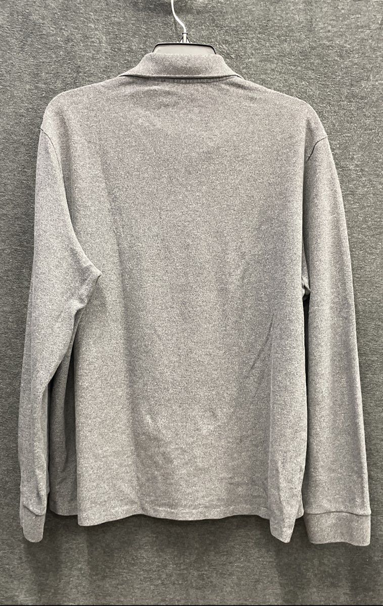Lacoste Men's Heather Gray Classic Fit Long Sleeve Pocket Polo Shirt Sz XL