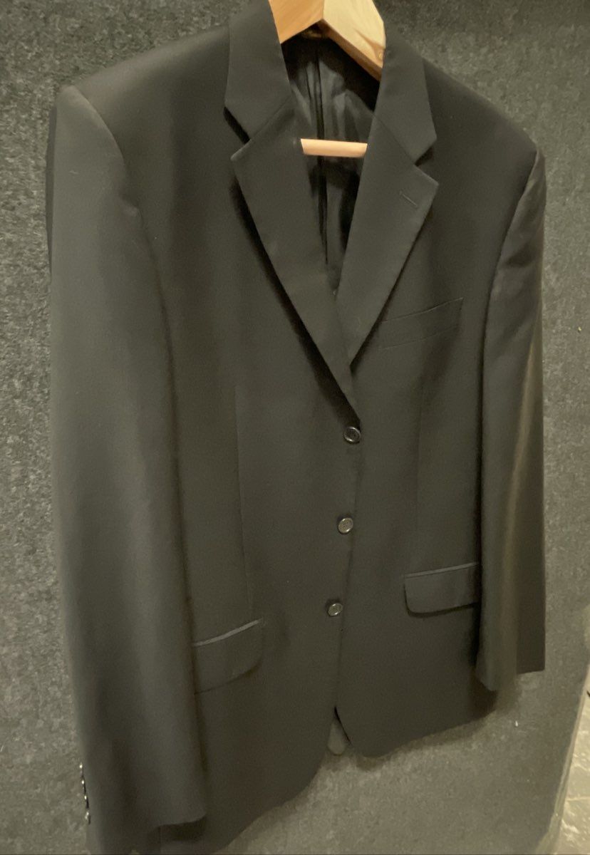 Principe Vintage Men's Black 3-Button Blazer Suit Jacket Italy L
