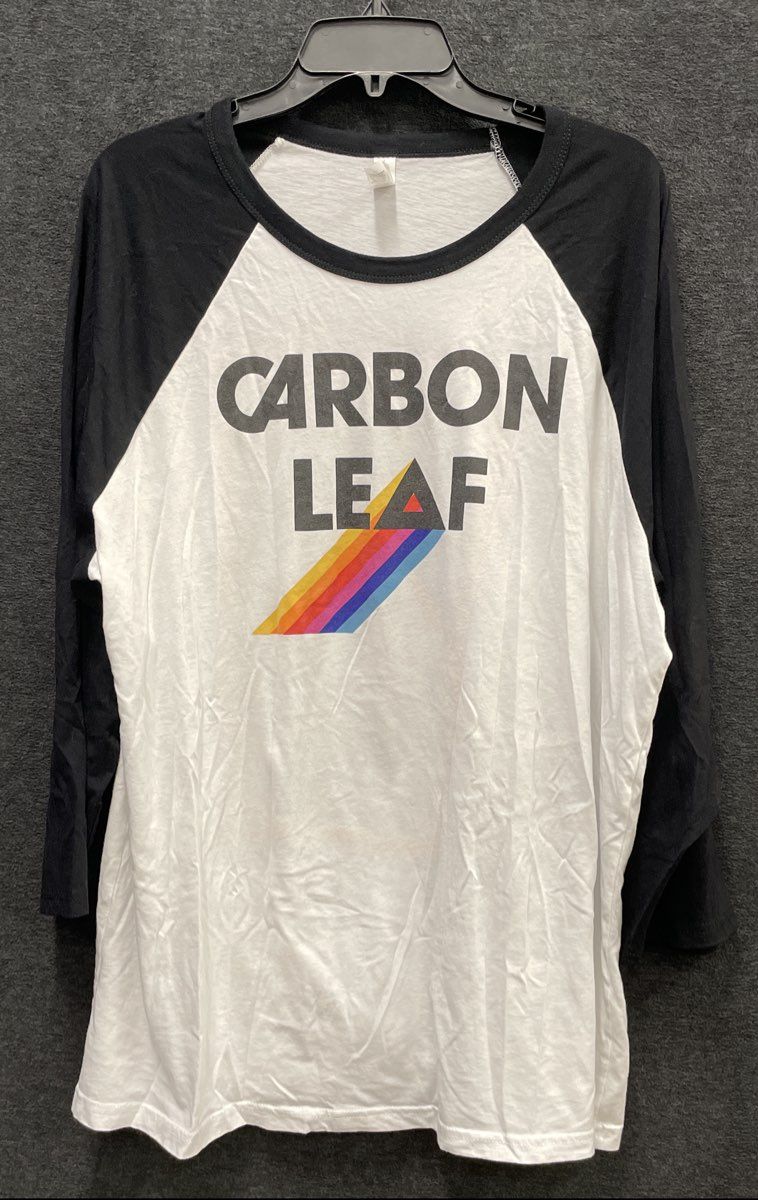 Carbon Leaf Men's 2024 Tour Raglan Baseball T-Shirt White Black Graphic Sz 2XL