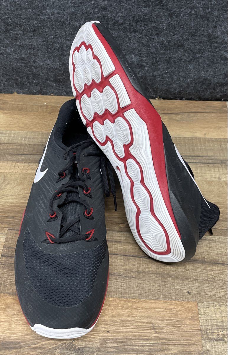 Nike Lunar Prime Iron II Black University Red Training Shoes Men's Size 12