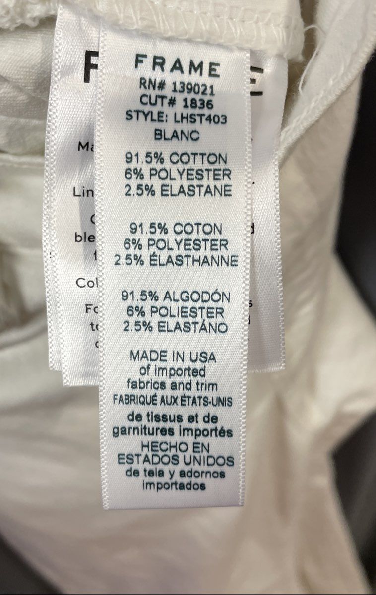 Frame Denim Women's White Le High Straight Raw Hem Jeans Size 28