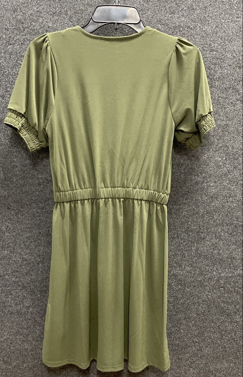 Michael Michael Kors Women's Olive Green Smocked Sleeve Surplice Dress Sz XS