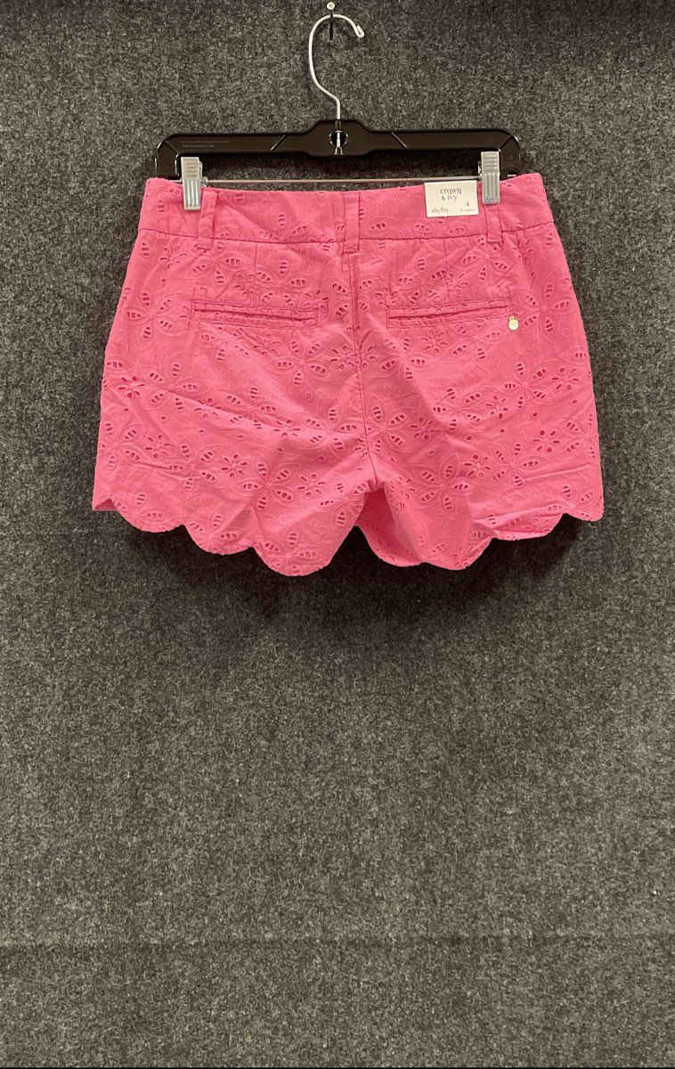 Crown & Ivy Women's Pink Shelby Eyelet Scalloped Hem Shorts NWT Size 4