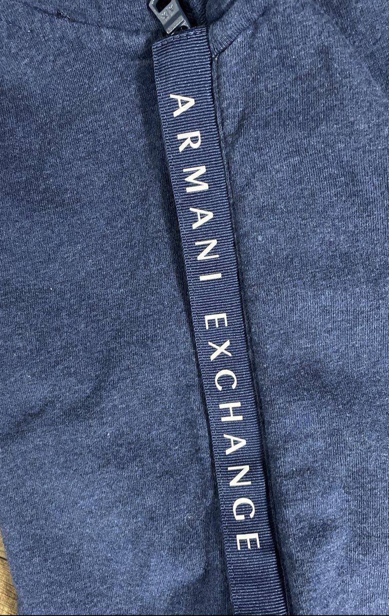 Armani Exchange Men's Blue Logo Tape Full Zip Hoodie Sweatshirt Sz M