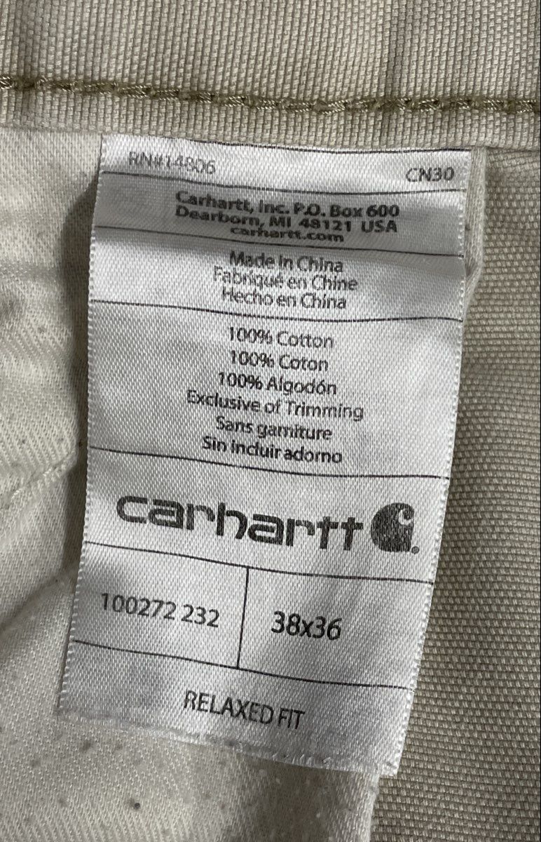 Carhartt Men's Tan Relaxed Fit Cotton Canvas Cargo Work Pants Size 38x36