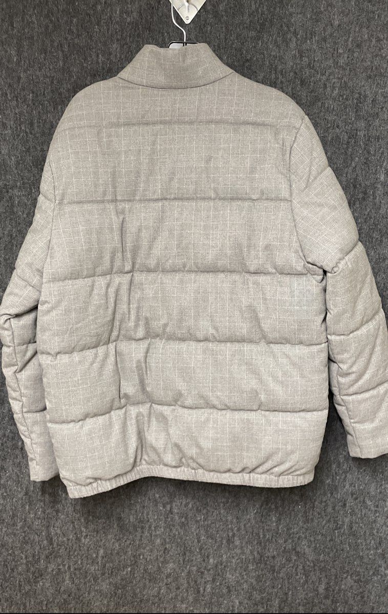 GAP Men's Gray Plaid Puffer Jacket Quilted Stand Collar Coat Size Medium