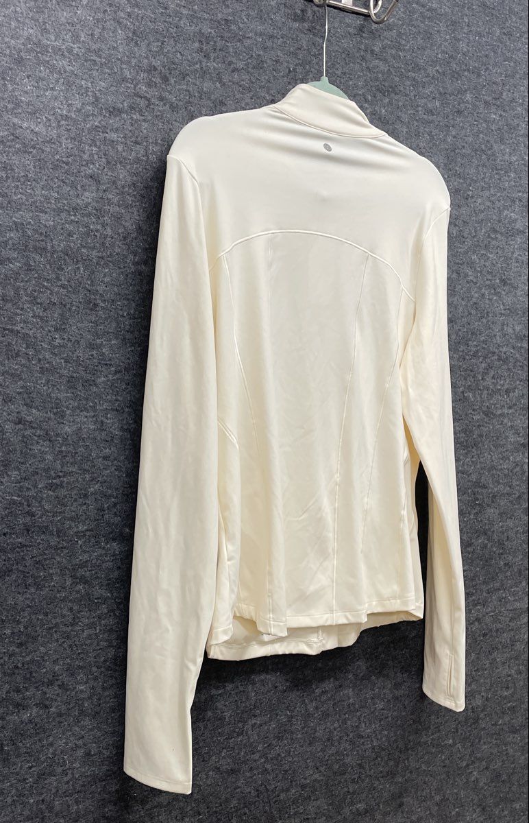 CALIA Women's Inspire Full Zip Jacket Ivory Lycra Adaptiv Thumbholes Sz XL NWT