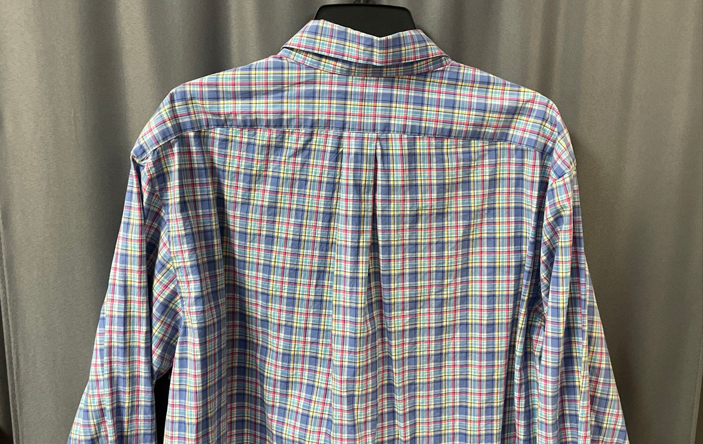 Polo Ralph Lauren Men's Blue Plaid Cotton Button Down Long Sleeve Shirt Sz XL