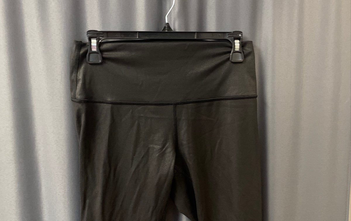 Lululemon Women's Black Coated Wunder Under High Rise Tight Leggings Sz 8