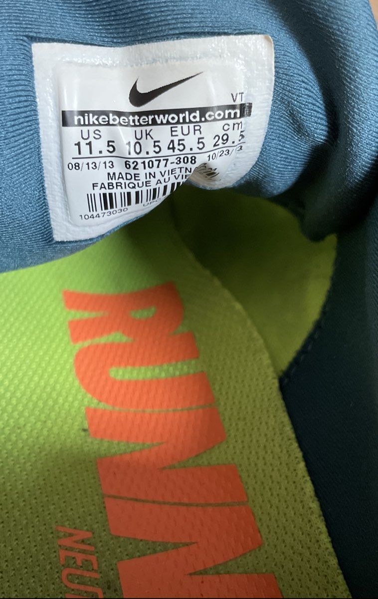 Nike Air Max 2014 Brave Blue Orange Green Running Shoes Men's Size 11.5