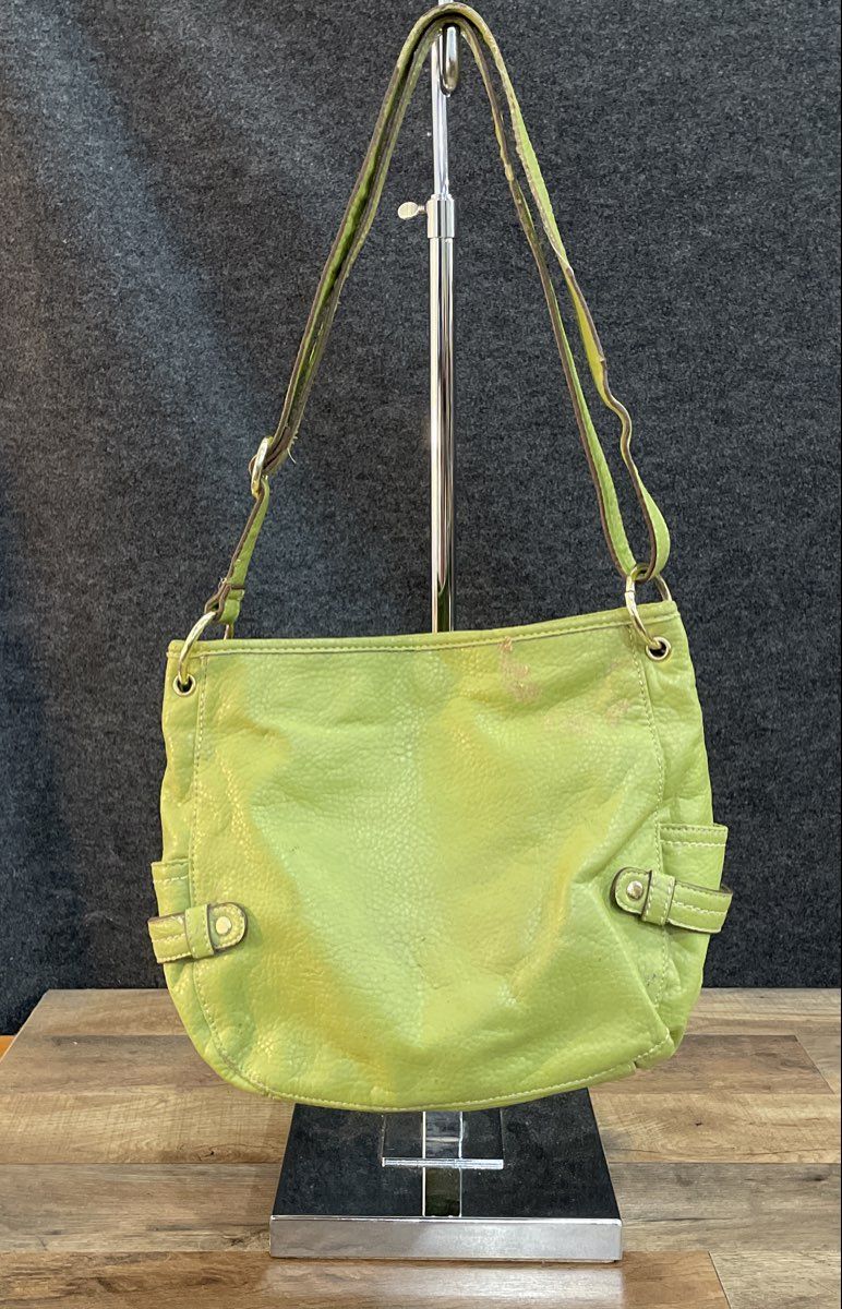Relic Green Pebbled Leather Crossbody Bag Gold Tone Hardware