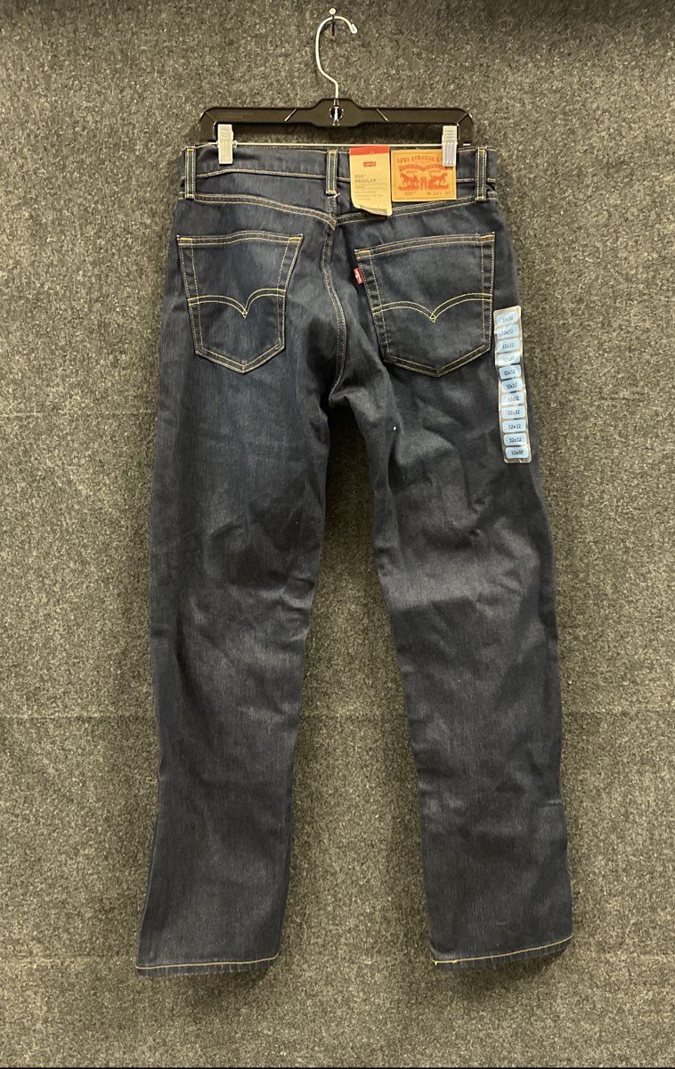 Levi's Men's 505 Regular Fit Stretch Straight Leg Dark Blue Jeans 32x32 NWT