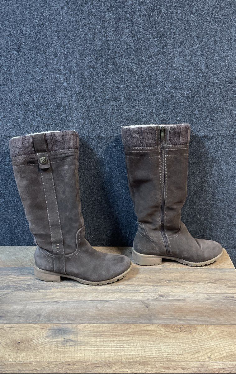 Autumn Brown Suede Sweater Cuff Knee High Boots Women's Size 7