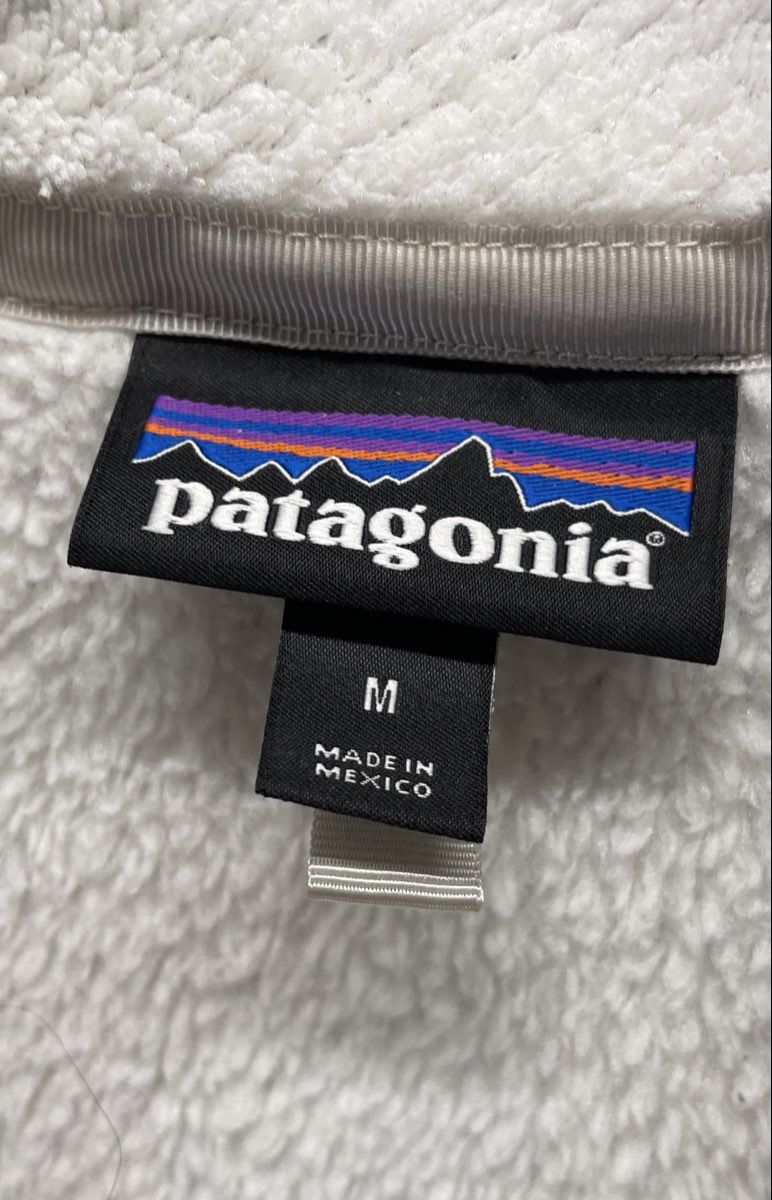 Patagonia Women's White Re-Tool Snap-T Pullover Quilted Fleece Jacket Sz M