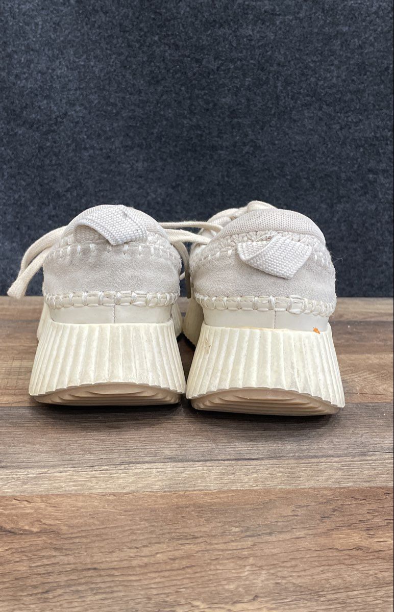 Dolce Vita Caster White Woven Platform Fashion Sneakers Shoes Size 10