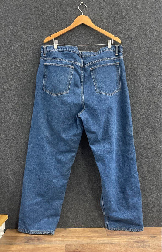 Army Navy Men's Fleece Lined Relaxed Fit Blue Denim Jeans Size 42x30