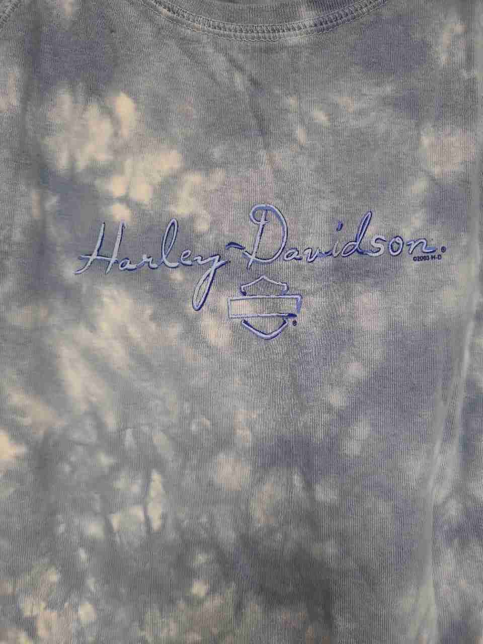 Vintage 2003 Harley-Davidson Orlando Florida Tie Dye Embroidered Shirt Sz L