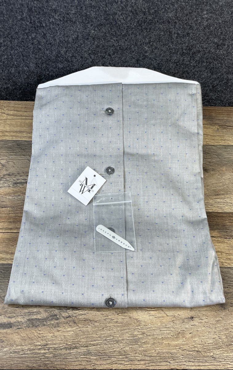 Joseph Abboud Men's Gray Long Sleeve Dress Shirt Non-Iron Classic Fit Sz L NWT