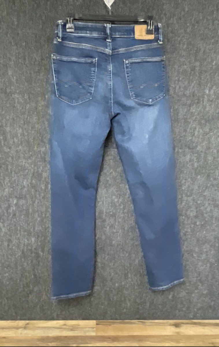 American Eagle Men's Air Flex+ Blue Slim Straight Faded Jeans 28x32 Small