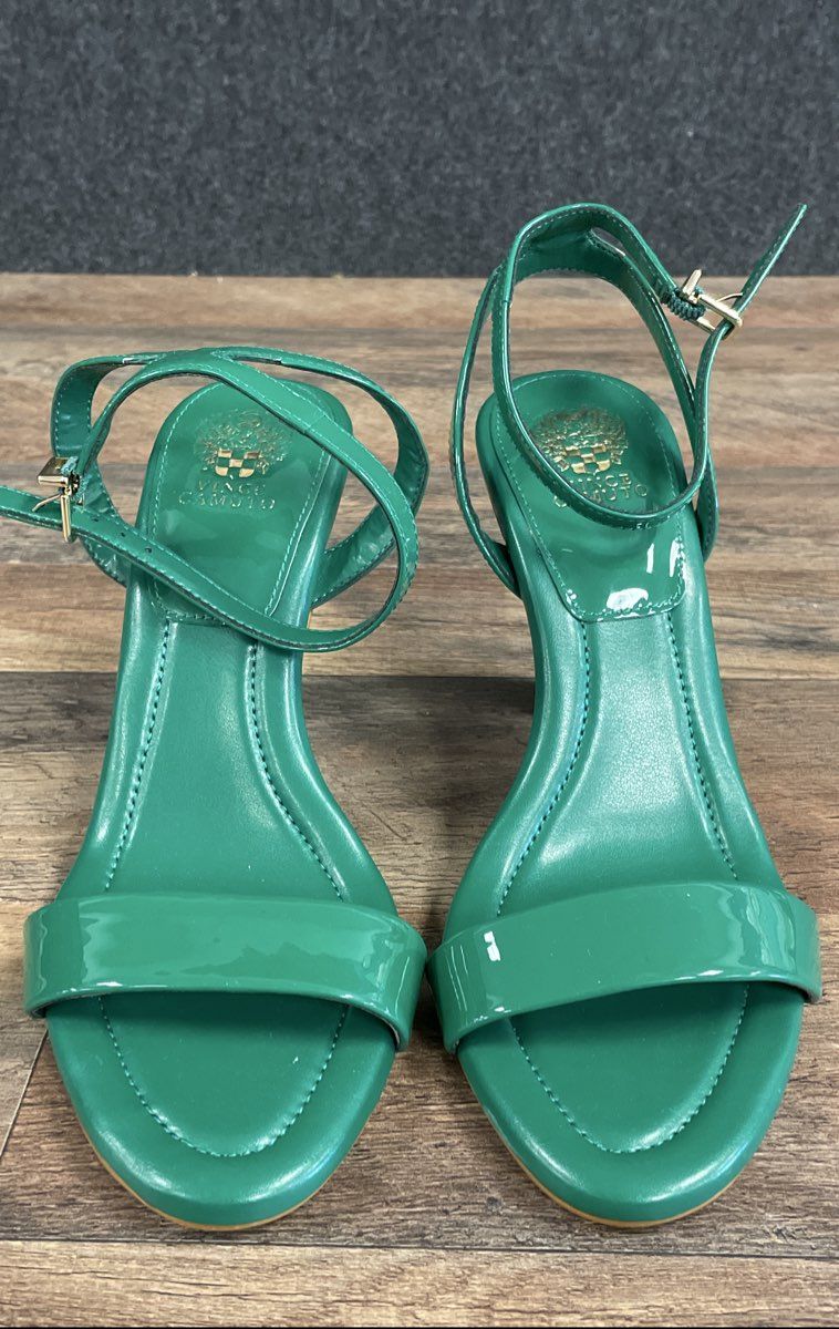 Vince Camuto Penelopy Emerald City Green Ankle Strap Heeled Sandals Size 9