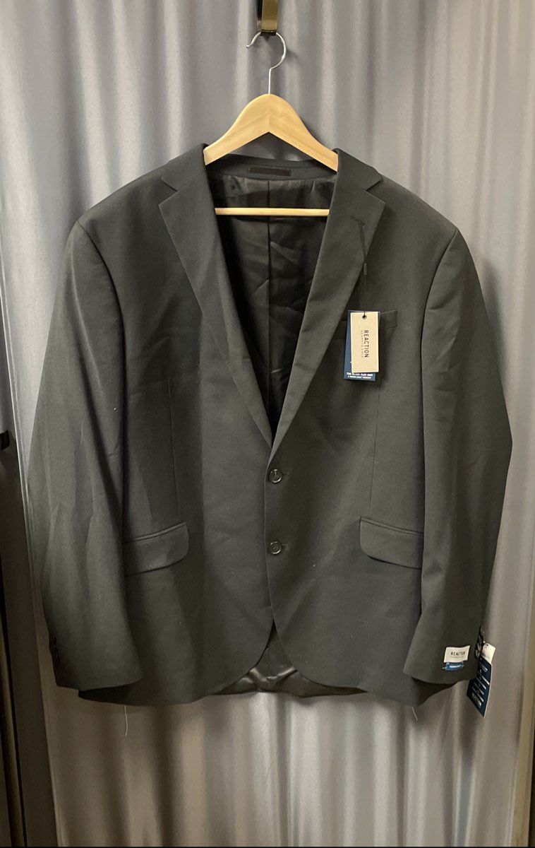 Kenneth Cole Reaction Men's Gray Techni-Cole Ready Flex Suit Coat Sz 48L NWT