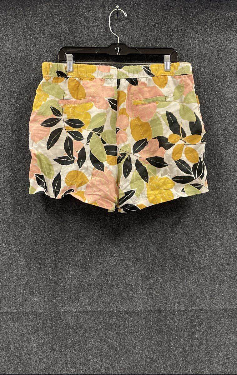 Rachel Zoe Women's Multicolor Floral 100% Linen Elastic Waist Shorts Sz XL