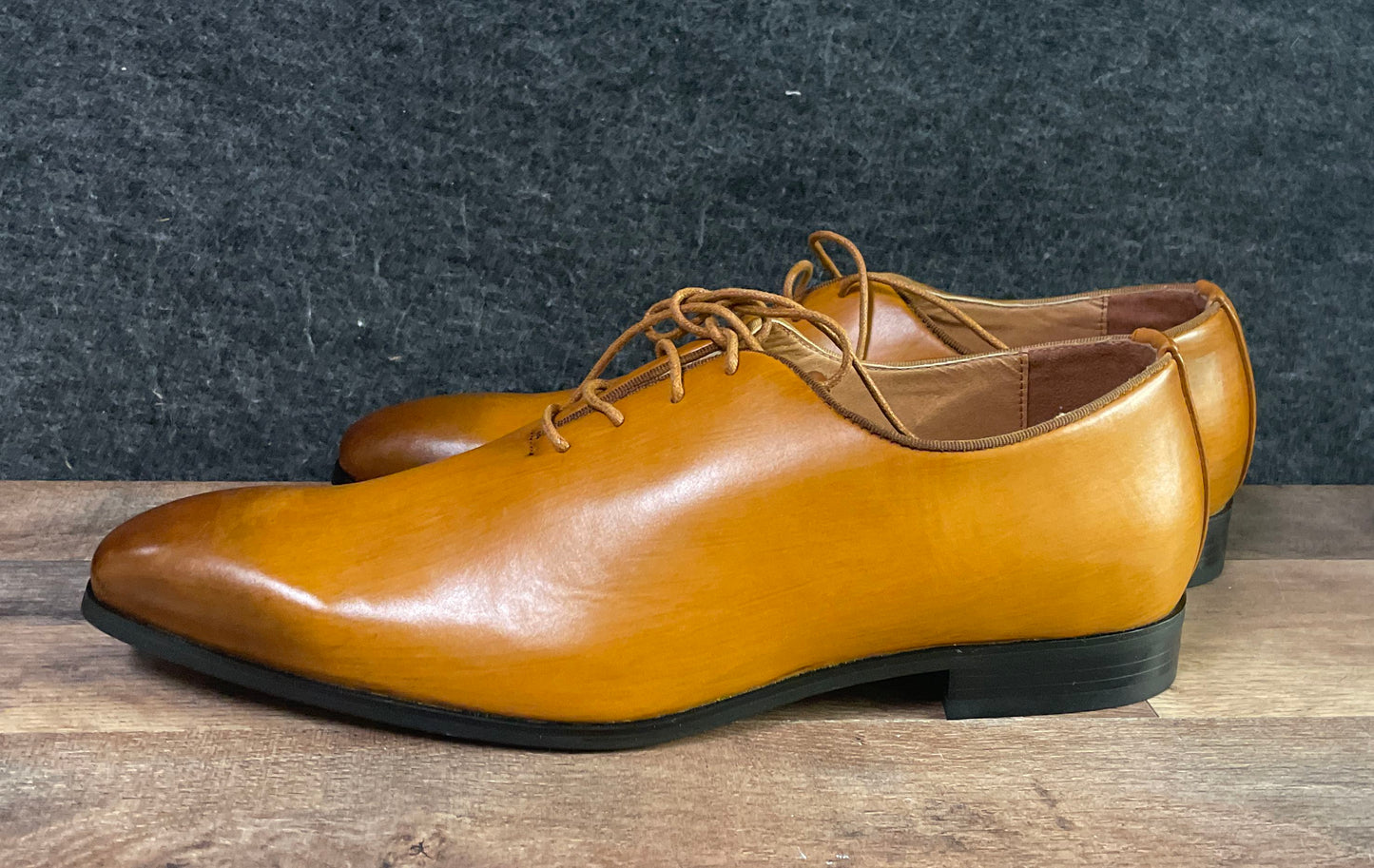 Jonsen Milan Tan Leather Plain Toe Oxford Men's Dress Shoes Size 14