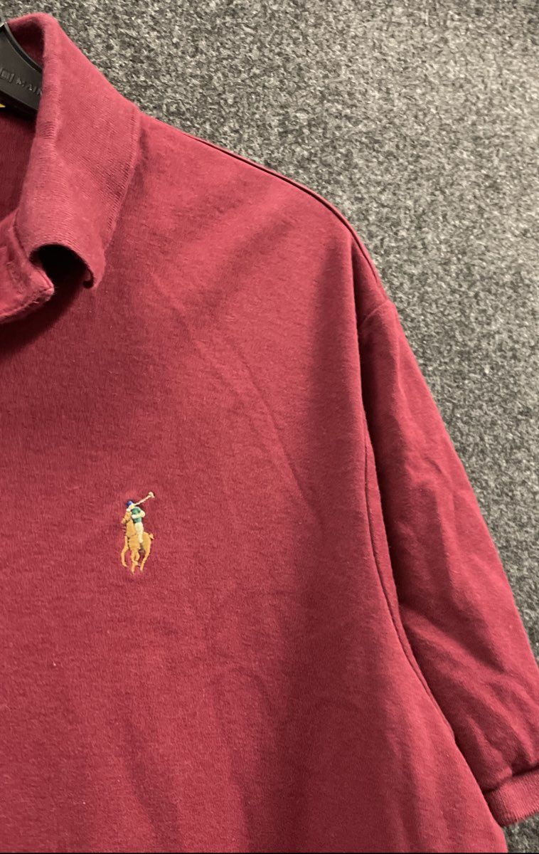 Polo Ralph Lauren Men's Maroon Classic Fit Short Sleeve Cotton Polo Shirt Sz L