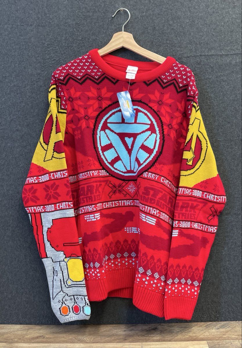 Marvel Men's Iron Man Christmas 3000 Sweater Avengers Endgame NWT XL