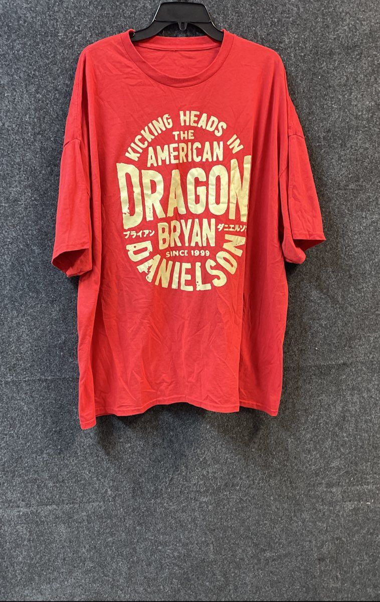 Bryan Danielson Men's Red Kicking Heads In The American Dragon Wrestling Tee