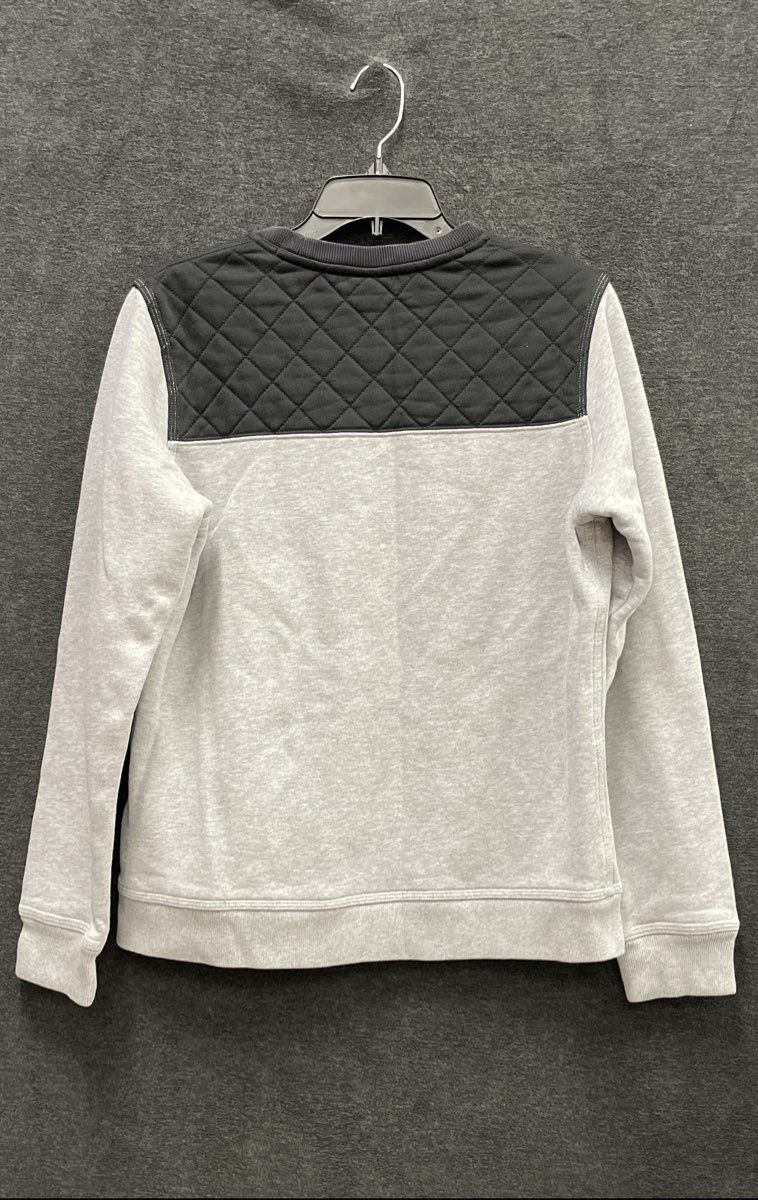 Nike Women's Gray Black Quilted Yoke Crewneck Fleece Sweatshirt Sz M