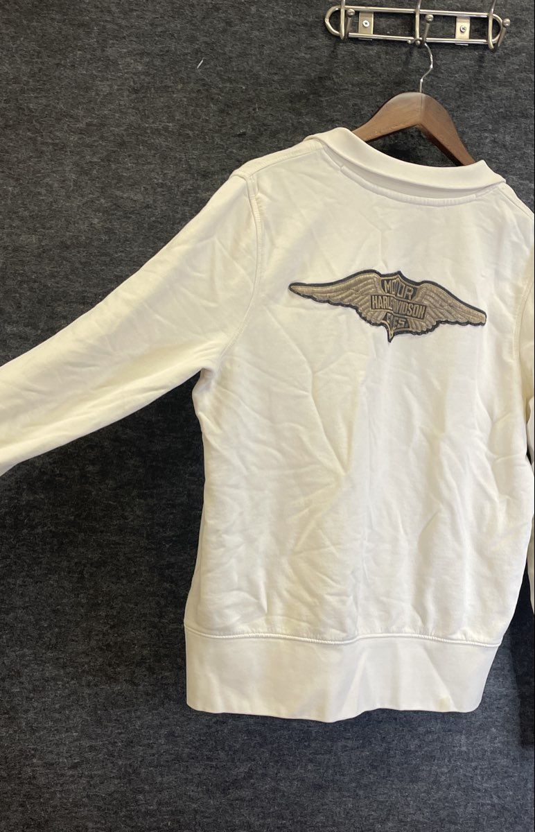 Harley-Davidson Top Lot: White 1/4 Zip Pullover & Bourbon Street NOLA Tee Sz L