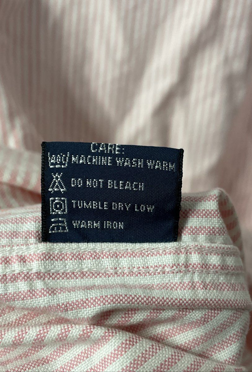 Ralph Lauren Sport Women's Pink White Striped Cotton Button Up Shirt Size 10