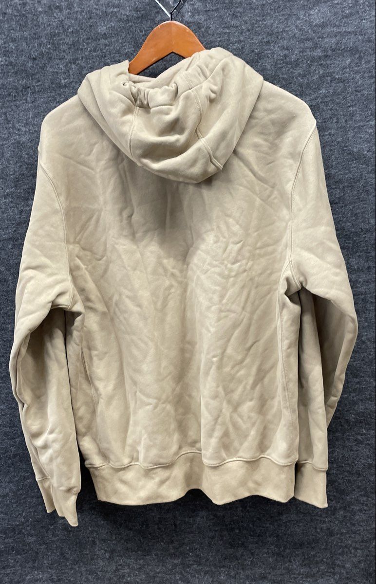 Nike Men's Beige Khaki Block Lettering Pullover Hoodie Sweatshirt Sz M
