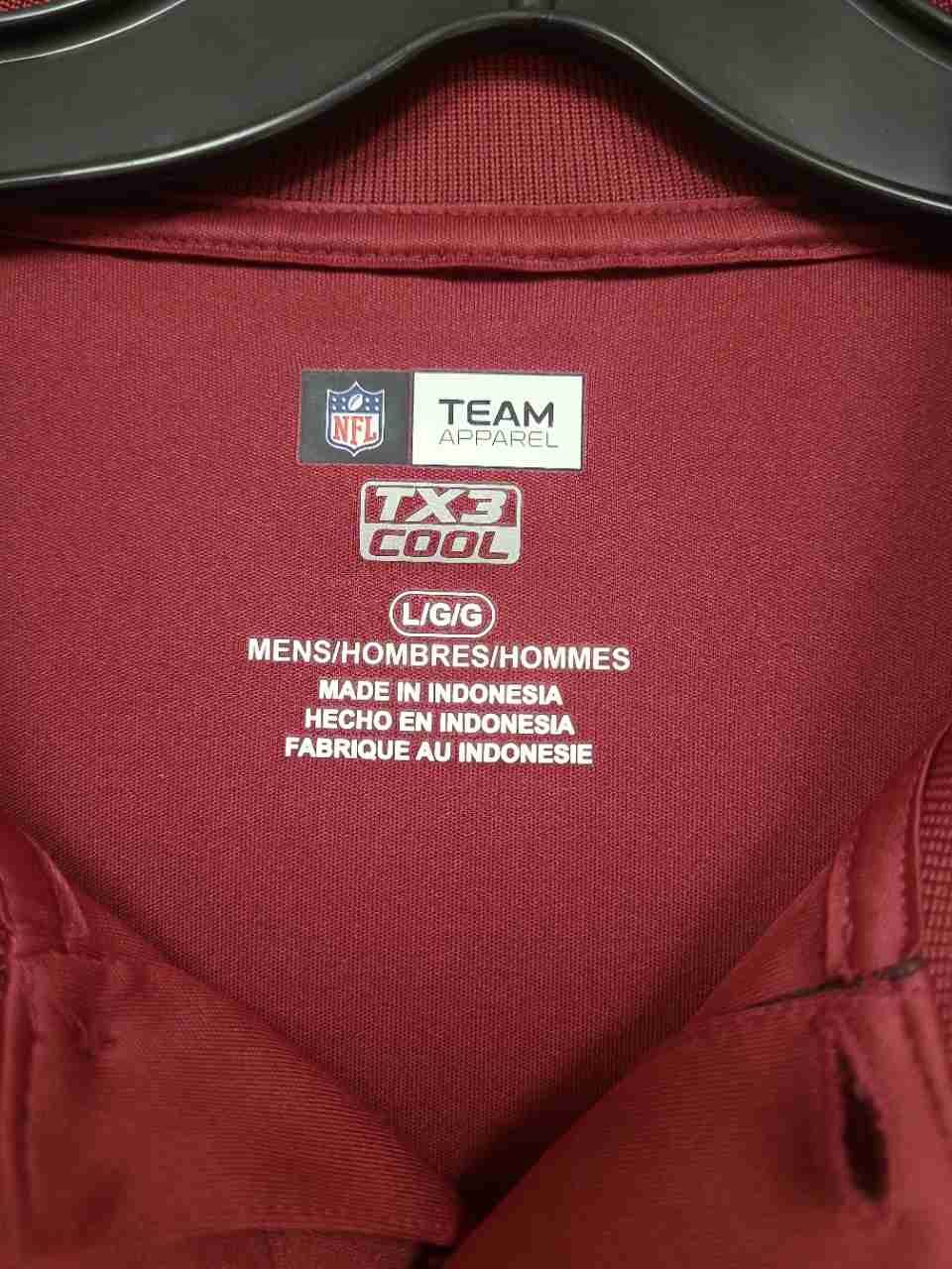 NFL Team Apparel Men's Washington Redskins Polo Shirt Burgundy Gold TX3 Cool L