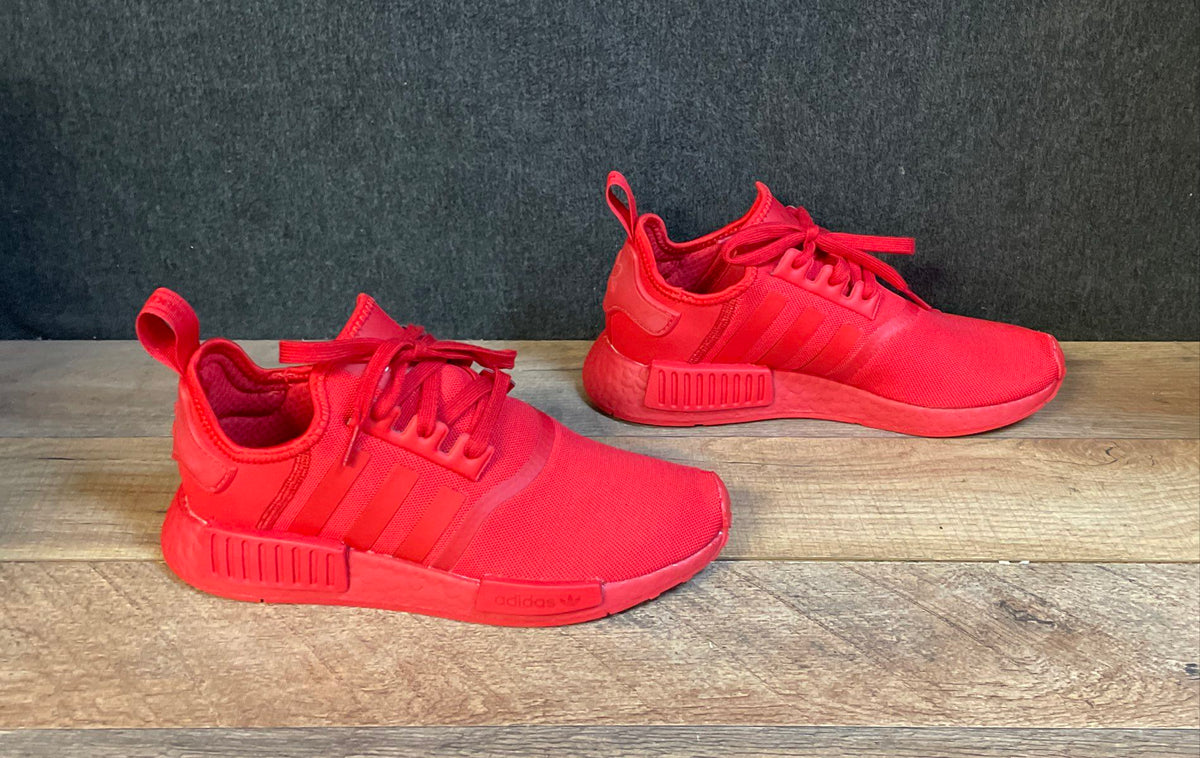 Adidas NMD R1 Triple Red Monochromatic Lifestyle Sneakers Size 7.5