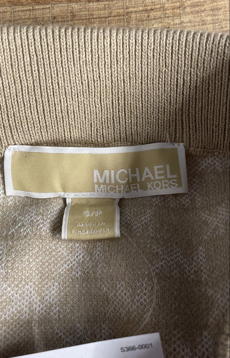 Michael Michael Kors Women's Khaki MK Logo Knit Midi Skirt Size S NWT