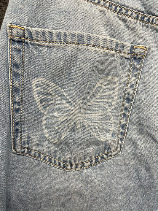 Vintage Hollister Ultra High-Rise Baggy Butterfly Jeans Sz 24R 00R