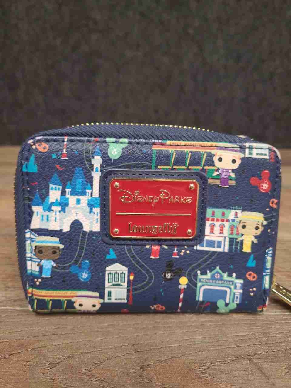 Disney Parks Funko Pop Park Icons Navy Blue Zip Around Wallet