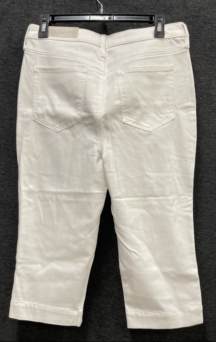Chico's Women's Alabaster No Stain Skinny Capri Pants Sz 10R / 1.5R NWT