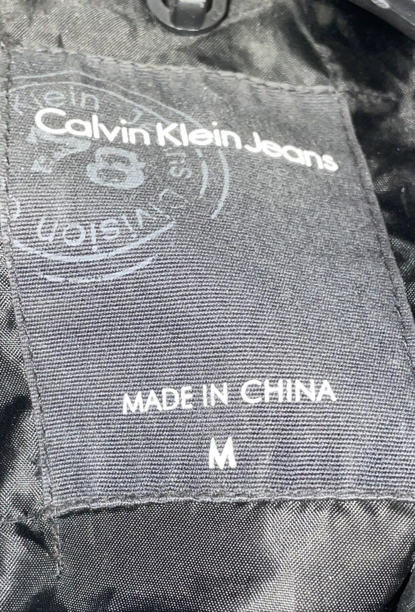 Calvin Klein Jeans Men's Black Puffer Full Zip Mock Neck Jacket Coat Size M