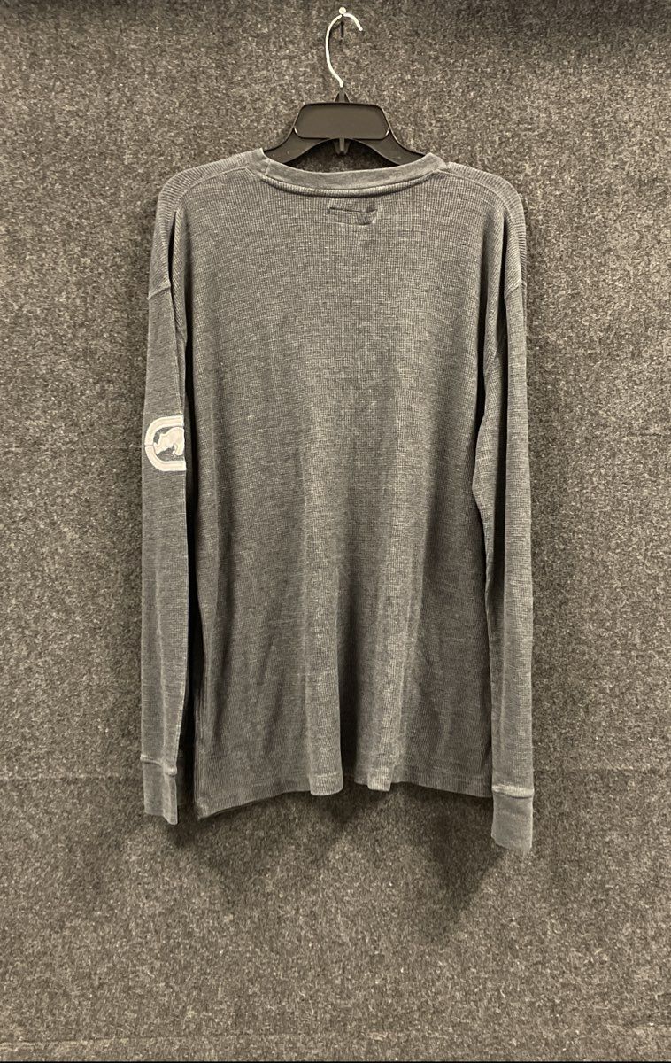Ecko Unltd Men's Grey Long Sleeve Thermal Waffle Knit Rawthentic Shirt Sz XL