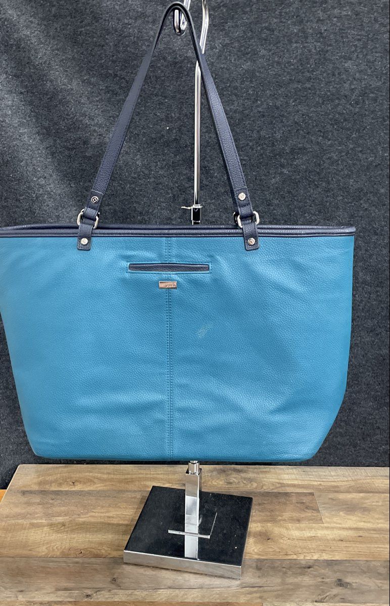 Jewell Teal Pebbled Tote Bag and Polka Dot Wallet Set Lot of 2