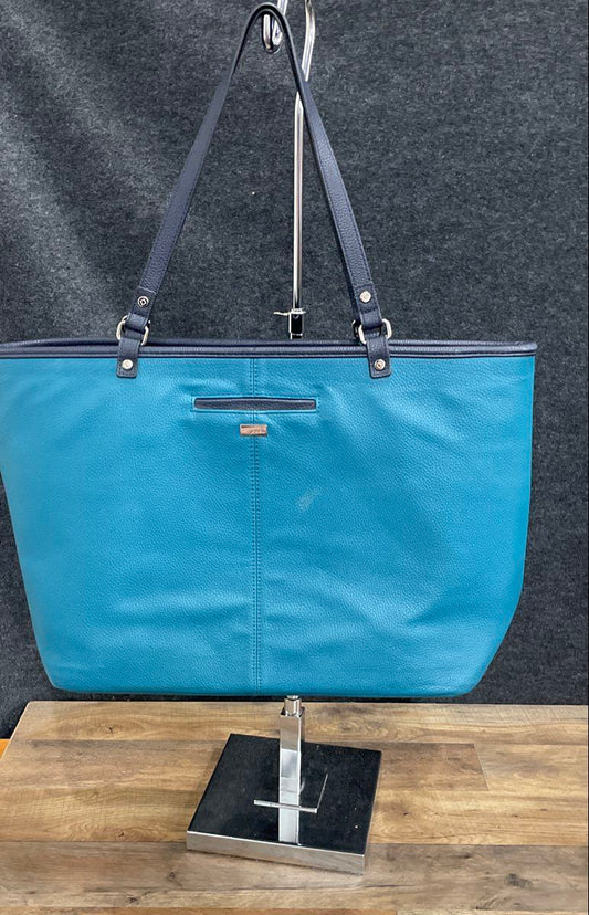 Jewell Teal Pebbled Tote Bag and Polka Dot Wallet Set Lot of 2