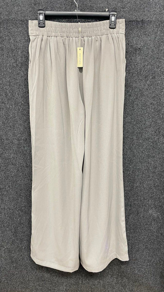 Max Studio Women's Dove Grey Easy Wide Leg Pants Elastic Waist NWT Sz S