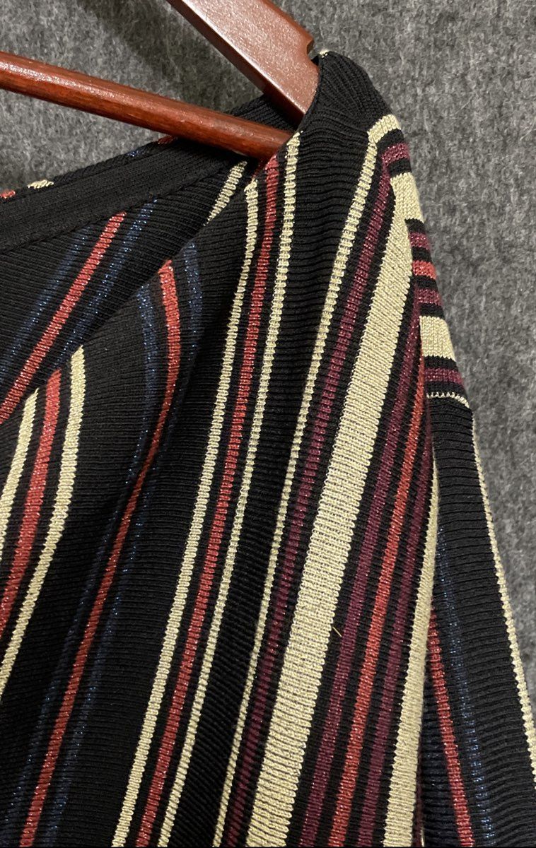 Rachel Rachel Roy Women's One Shoulder Black Striped Knit Dress XXL