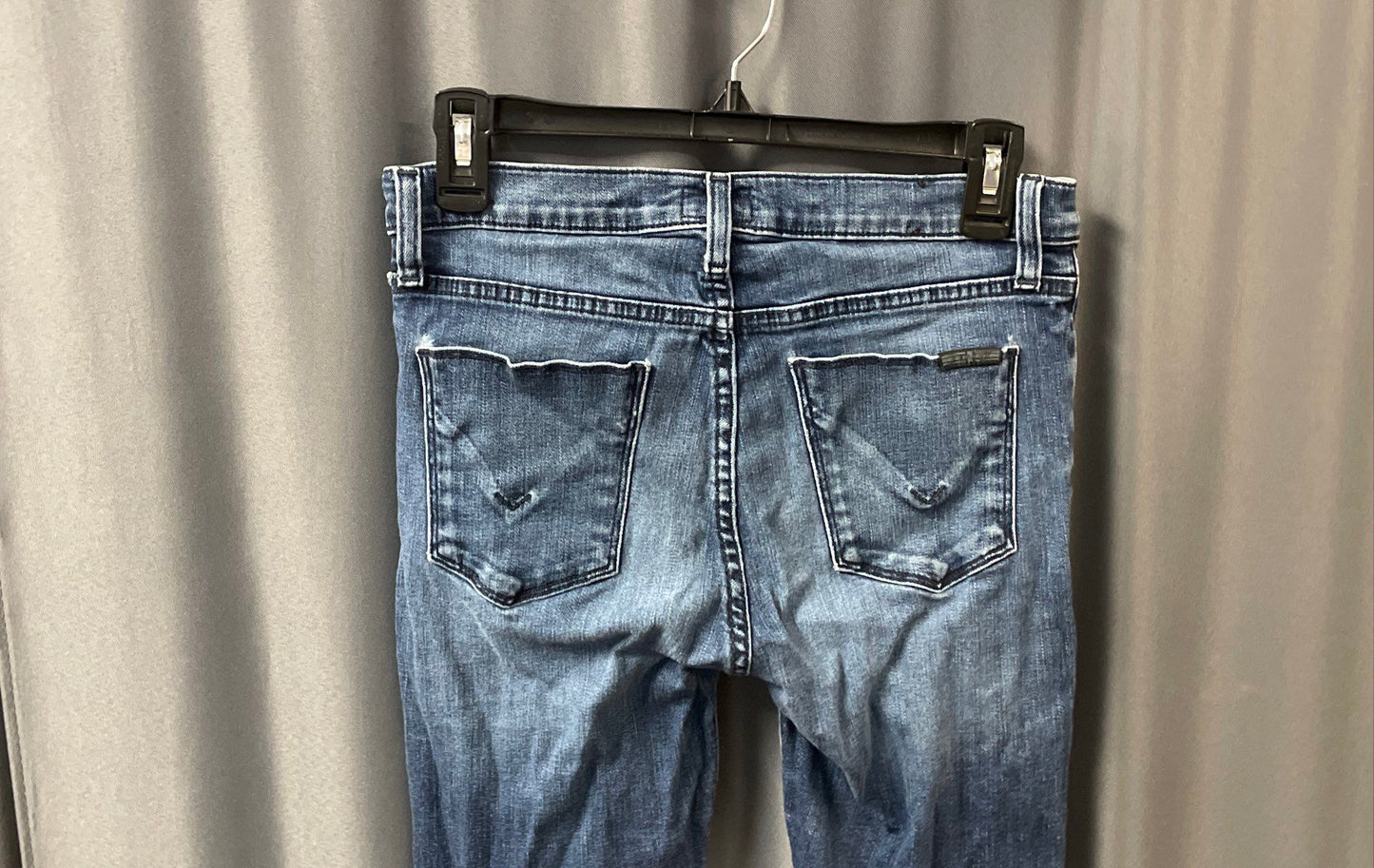 Hudson Women's Blue Skinny Jeans Medium Wash Whiskered Stretch Denim Size 27
