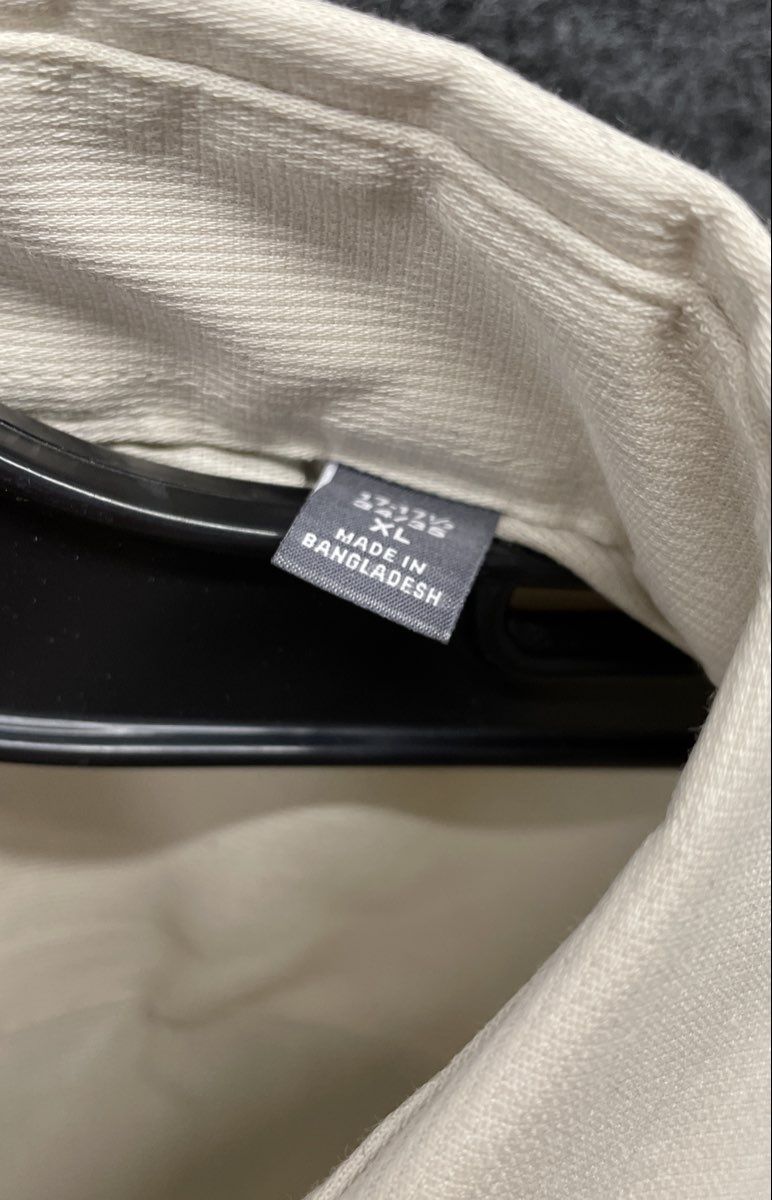 Van Heusen Men's Cream Stain Shield Regular Fit Stretch Dress Shirt XL 17 NWT
