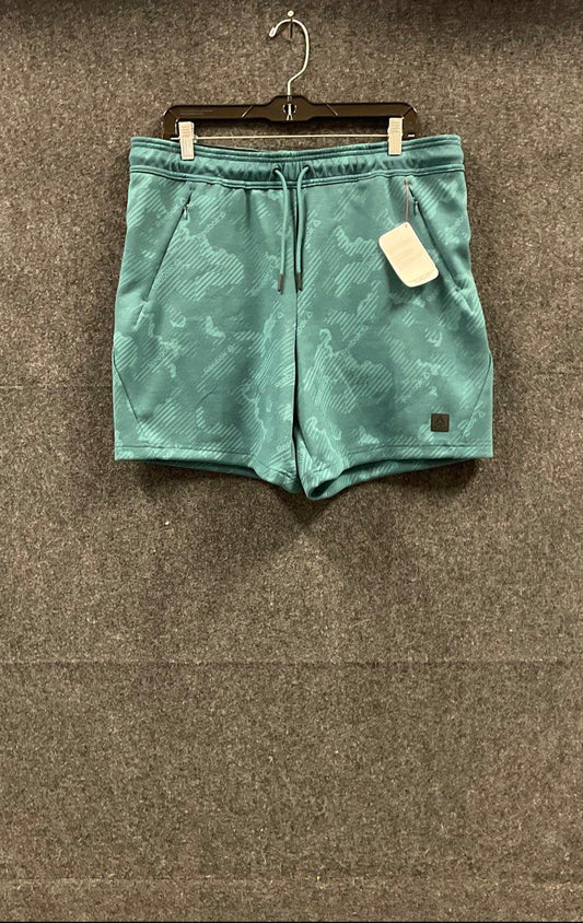 Reebok Men's Balsam Print Teal Performance Shorts Zipper Pockets Sz L NWT